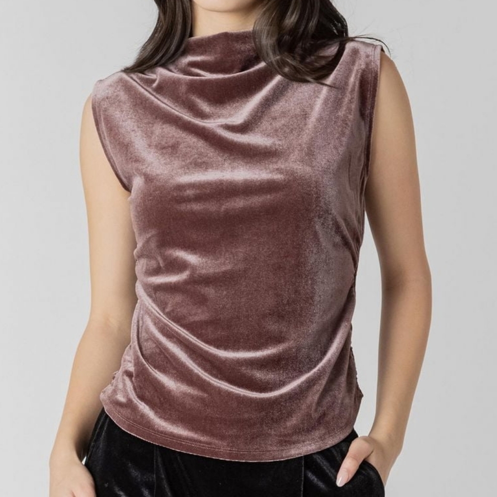 Devoted Mock Neck Sleeveless Top Shirt Cami S